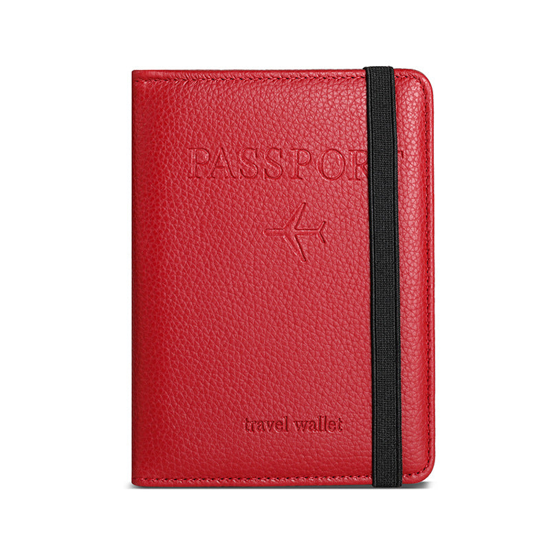 Spot card package  wholesale  RFID anti-magnetic travel PU passport clip luggage tag set passport storage