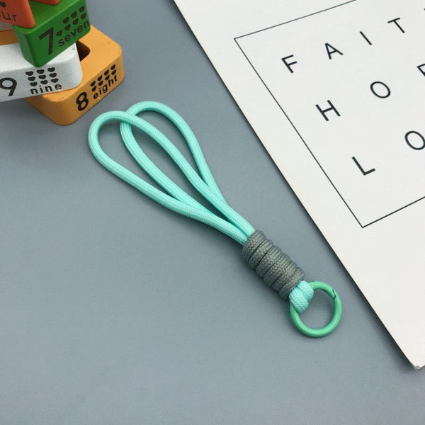 Creative short contrasting color portable rope, multi-functional keychain, backpack, mobile phone case, versatile wristband, hand-woven.