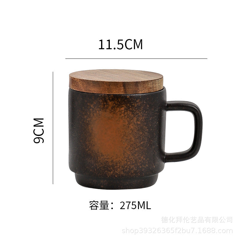 Mug nordic style gridscasual ceramic water cup large with lid coffee cup spoon creative milk cup wholesale