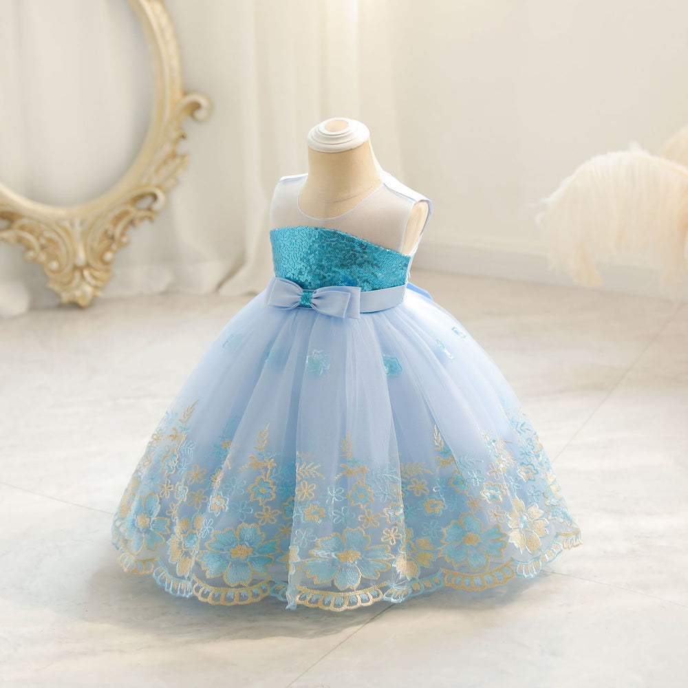 European and american style children's formal dress - peach blossom princess dress for baby girls - first birthday dress - baby dress