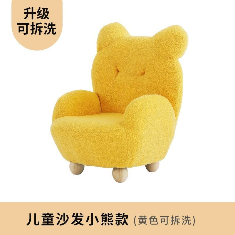 Kids sofa bear small sofa cute baby single cartoon seat mini lazy stool lambswool chair