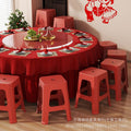 Living room dining table stool thickened plastic for home adult stackable high stool housewarming new home wedding red stool