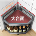 Gun gray spice rack triangle storage rack stove countertop corner chopstick tube storage corner kitchen corner fan-shaped rack