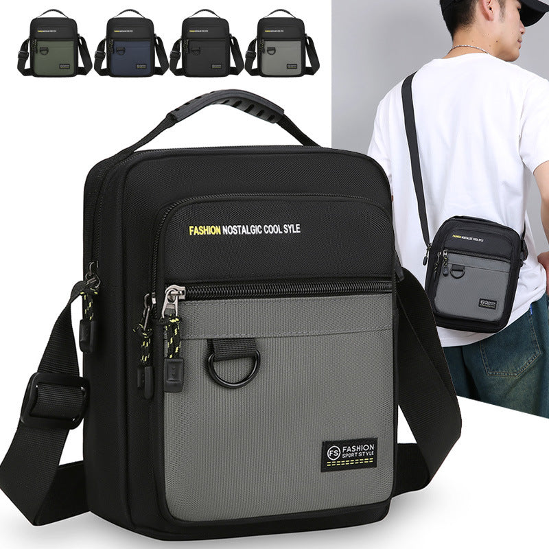 New messenger bag men's simple Oxford cloth men's commuter casual small satchel large capacity waterproof and wear-resistant shoulder bag