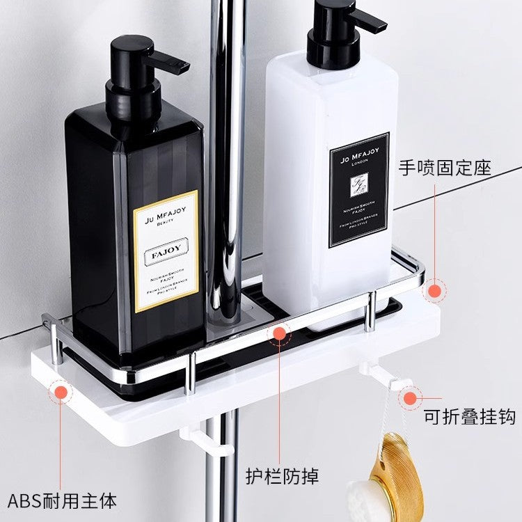 Shower No punching ABS rack toilet shower rod bathroom tray household shower room storage basket