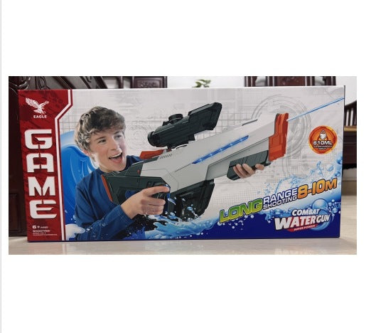electric glock water gun - automatic, self-priming, high-pressure, continuous fire water blaster for kids' outdoor water fights