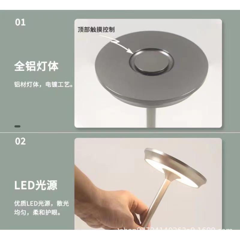 Usb rechargeable table lamp - touch control, retro industrial style, perfect for bars, restaurants, studies, bedrooms, and bedside tables