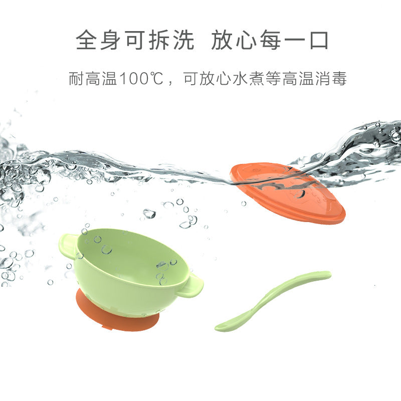 Baby & toddler supplies: training suction bowl and spoon set - portable & cute feeding bowls for weaning