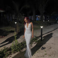 European and american cross-border women's fashion:  early winter new sleeveless halter v-neck tie-back slim-fit maxi dress