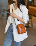 Genuine leather phone bag mini crossbody bag women's bag 2024 autumn/winter new style shoulder bag mini bag live stream trend