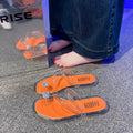 New transparent rhinestone slippers for women, summer outdoor wear, new high-end french style thong beach sandals