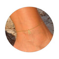 Amazon's new casual14k gold-plated waterproofletter compact 26 english letter women's anklet