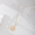 Wholesale alloy sun necklace - european & american cross-border fashion jewelry - trendy star & moon pendant - unique & versatile diamond-studded necklace