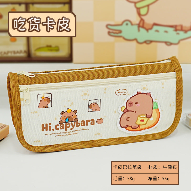 Kapibara large-capacity pencil bag  new primary and secondary school students, good quality, high-value stationery box, cute pencil bag