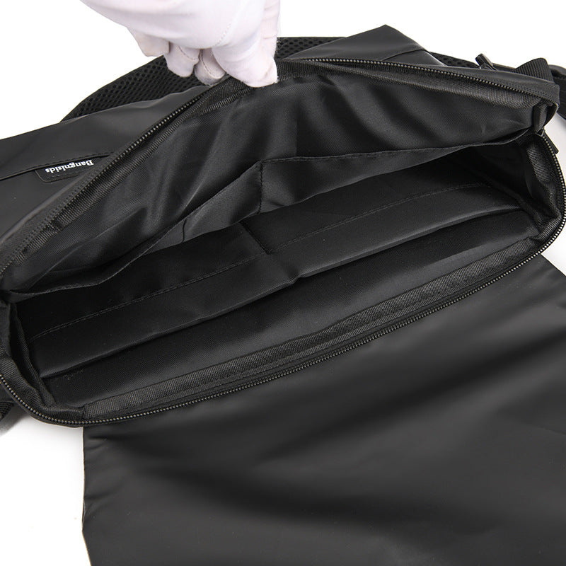 New men's simple messenger bag fashionable shoulder men's bag large capacity anti-splashing messenger bag business briefcase