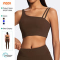 European and american new eco-friendly fabric racerback sports bra women's yoga top high-impact shockproof running yoga vest