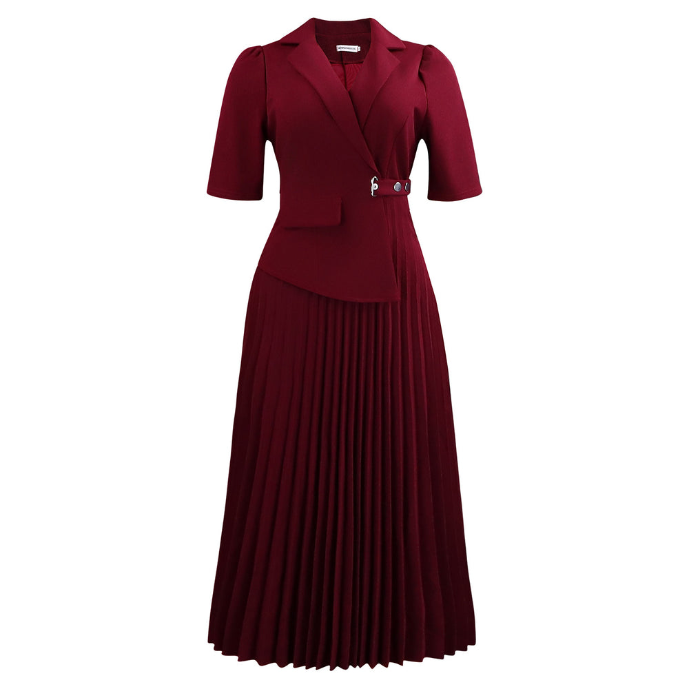 D3364  fashion cross-border  summer elegant fashionable elegant half sleeve suit collar african dress