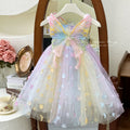【custom wholesale】girls' dresses  summer new style butterfly wing chic baby girl birthday dress