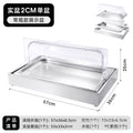 Stainless steel braised meat drain tray - commercial-grade display plate with lid for hotels, cafeterias, restaurants, and sushi restaurants - keeps food fresh and cold