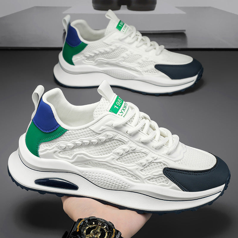 Men's shoes 2026 spring new mesh men's sneakers breathable casual comfortable versatile soft sole aglet shoes