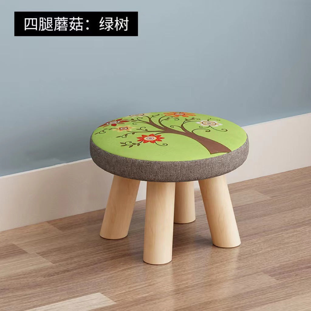 Cute children's cartoon creative eating small bench small stool household solid wood round stool sofa hair stool baby chair