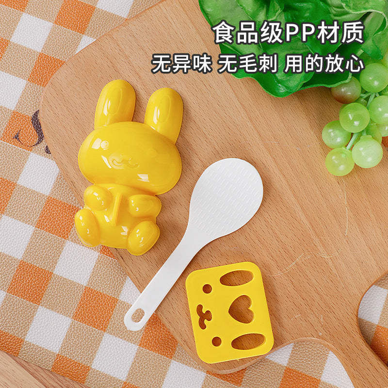 Creative cartoon rabbit rice ball mold - diy sushi mold for home use, kids' rice bento, cross-border hot seller