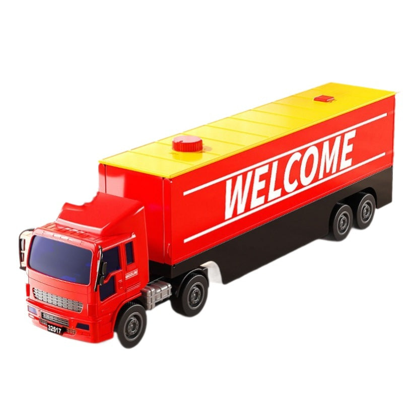 Kids' large-sized mobile gas station truck simulation - engineering transport car model - inertia toy for boys