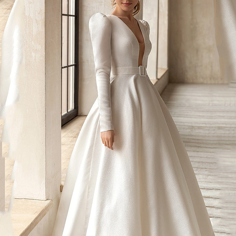 spring/summer new arrivals: european and american style women's elegant white dress - slimming, french chic, long gown