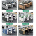 Office desk and chair set - 4, 6, or 8 seater - minimalist modern partitioned workstation for office staff - computer desk