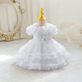 New in stock children's dress floral lace wedding dress princess dress baby girl first birthday dress kids dress