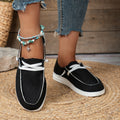 Plus size women's summer canvas casual shoes - round toe, leopard print, slip-on style - trending