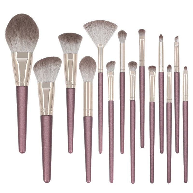 New wooden handle makeup brush set - concealer brush, powder brush, foundation brush - beginner's complete set of makeup brushes - cangzhou style