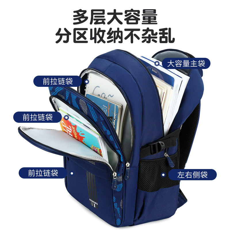 e-commerce hot-selling children's school backpack, lightweight and large-capacity, suitable for grades 1-6, wholesale available