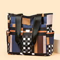 2026 new women's bag large capacity shoulder bag fashionable tote bag color block oxford cloth tote bag mom bag