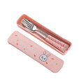 Cute stainless steel cutlery set with stylish ceramic handles - portable student dinnerware, kids' chopsticks and spoon set