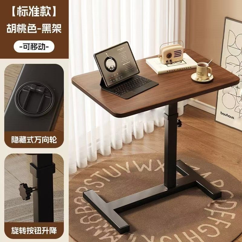 Foldable & mobile adjustable height desk - home study table, bedroom bedside table, portable office desk
