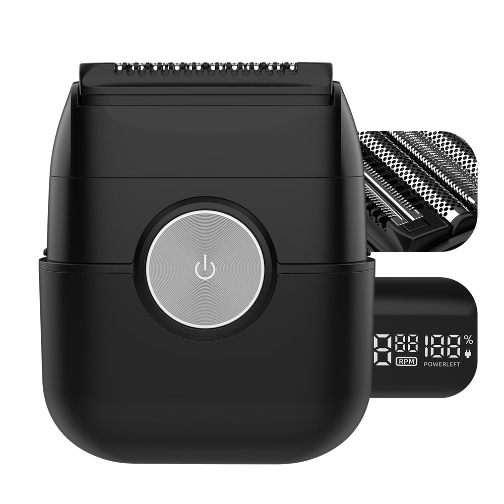 Mini electric shaver reciprocating magnetic 4-blade head led digital display washable quick charge portable razor cross-border
