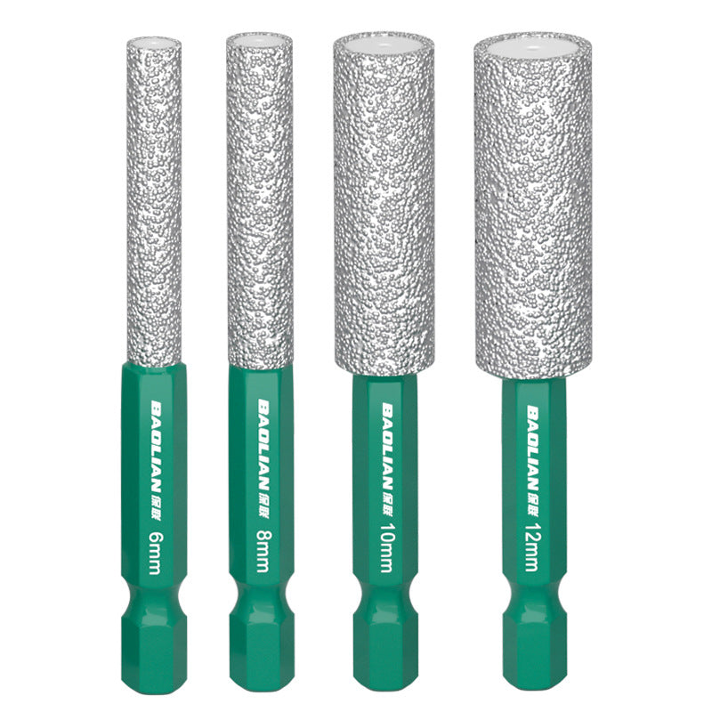 Grinding and drilling all-in-one hole opener, special grinding head for trimming, hexagonal handle, dry diamond drill bit for ceramic tiles and glass
