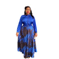 e-commerce  independent station top + skirt printed two-piece set african women's plus size dress