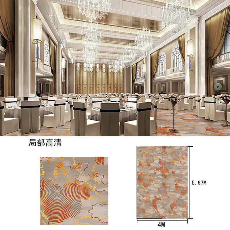 New chinoiserie hotel banquet hall carpet nylon 800g thickened fire retardant 4m large sheets whole patchwork commercial