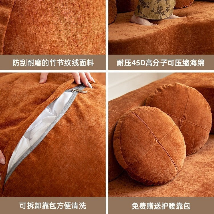 Compressed fabric one-piece sofa bed cross-border small apartment apartment living room removable and washable foldable lazy sofa bed