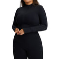 European and american style women's long-sleeved zip-up slim-fit quick-dry activewear jacket - autumn/winter plus size yoga outerwear