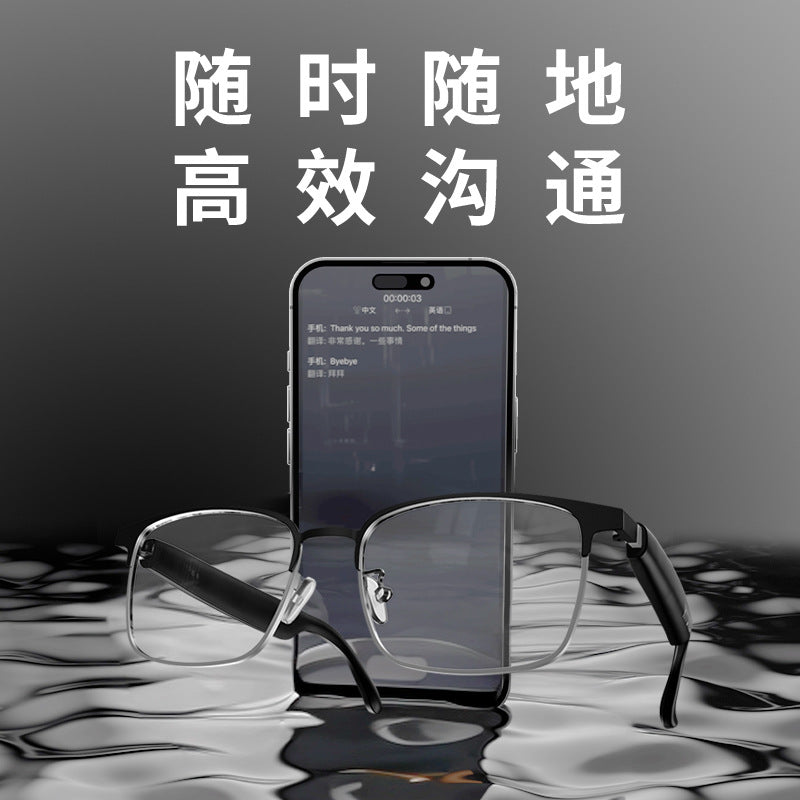 Ai-powered translation bluetooth headset glasses - integrated, premium, uv protection, fashionable polarized sunglasses - hyunda