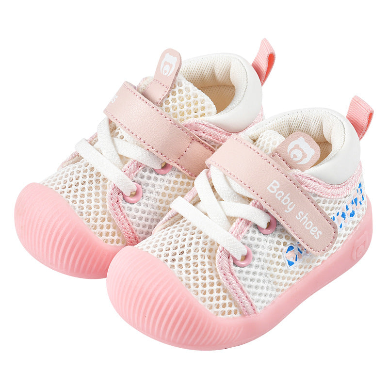 Baby sandals for boys, summer first walker shoes, 0-1-2 years old infant anti-slip soft sole mesh shoes for babies and toddlers, baby girl shoes