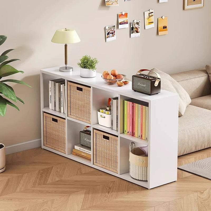 Steel grid cabinet - freestanding modular bookshelf for home living room, kids' storage, picture book organizer, and low cabinet