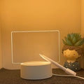 Diy easy-to-carry acrylic mini desk lamp with erasable message board, 3d night light, ambient led lamp, touch control