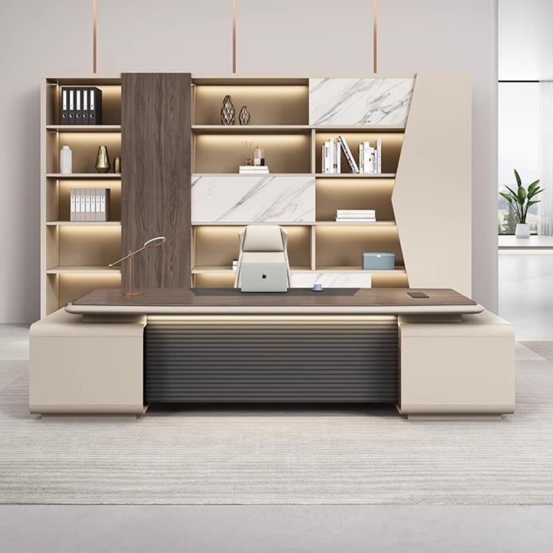Luxury executive office desk and chair set - modern minimalist manager/ceo desk - painted finish - executive office furniture