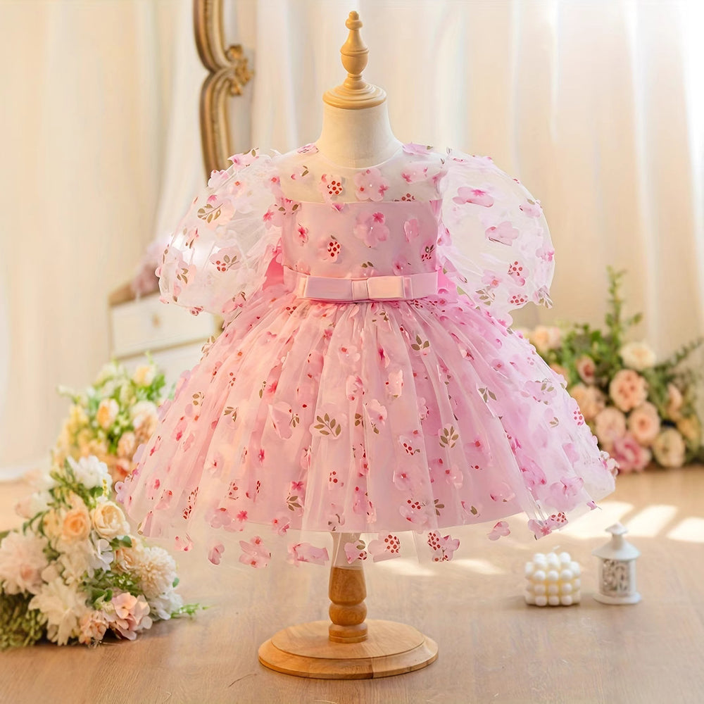 Girls' summer sweet floral sundress -  princess style - trendy cross-border tank dress