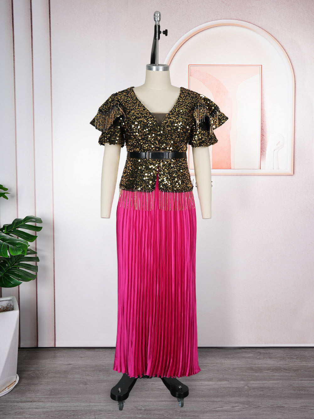 European and american party dresses elegant long gowns cross-border plus size foreign trade  african women's clothing sequin dresses