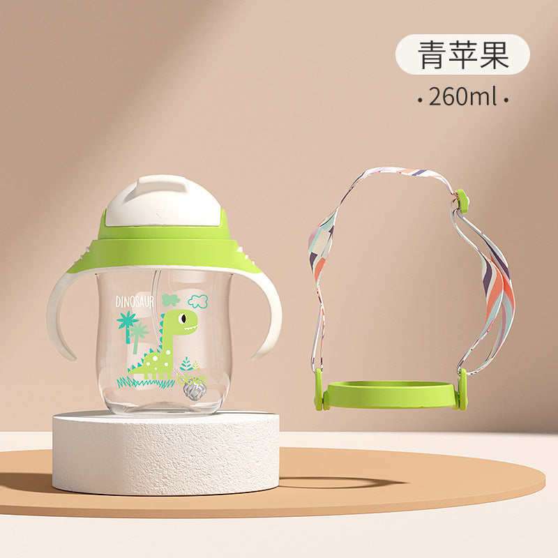 Big kids' tritan sippy cup - durable, drop-resistant bottle for ages 1-3+ - wide-neck straw cup for children